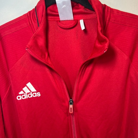 Adidas Mens Climalite Full Zip Training Track Jacket Red Thumbholes NEW Size XL - Picture 5 of 16